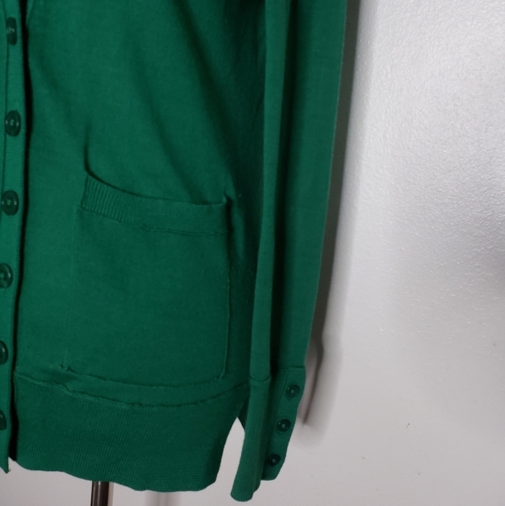 Only Mine Kelly Green Merino Wool Preppy Lightweight Sweater Bohemian Summer - Picture 4 of 15